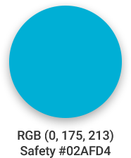 Korail Light Blue : RGB(0, 175, 213) / Safety #02AFD4